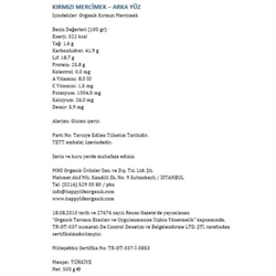 Organik Kırmızı Mercimek (500 gr) Happy Life