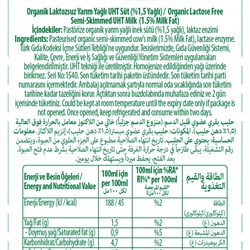 Organik Laktozsuz Süt (1lt) Pınar