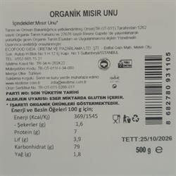 Organik Mısır Unu (500 gr) Ekotime