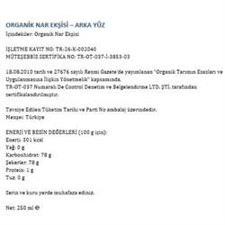 Organik Nar Ekşisi (250 ml) Happy Life