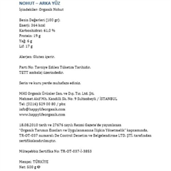 Organik Nohut (500 gr) Happy Life