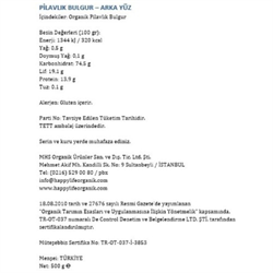 Organik Pilavlık Bulgur (500 gr) Happy Life