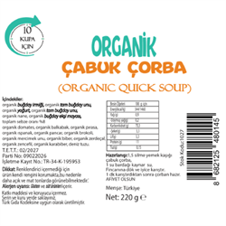 Organik Probiyotik Çabuk Kış Çorbası,10 Kupa İçin (220 gr) Beyorganik