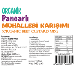 Organik Probiyotikli Pancarlı Muhallebi Karışımı (160 gr) Beyorganik