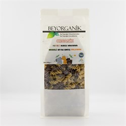 Organik Sebzeli Burgu Makarna Siyah Havuç-Brokoli-Balkabağı (240 gr) Beyorganik(Pestisit ve Aflatoksin Analizli)
