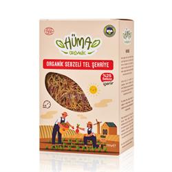 Organik Sebzeli Tel Şehriye (250 gr) Hüma Organik görseli.