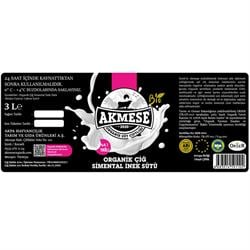 Organik Simental Çiğ Süt (3 litre,pet şişe) Akmeşe