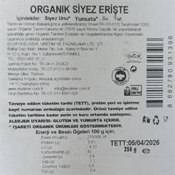 Organik Siyez Buğdaylı Erişte (350 gr) Ekotime