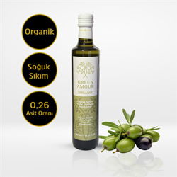 Organik Soğuk Sıkım Sızma Zeytinyağı (500 ml ) Green Amour görseli.