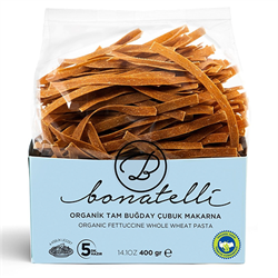 Organik Tam Buğday Çubuk Makarna (400 gr) Bonatelli görseli.