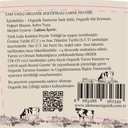 Organik Tam Yağlı Labne Peyniri (200 gr) Akmeşe