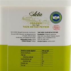 Organik Taze Beyaz Peynir (500 gr) Ada