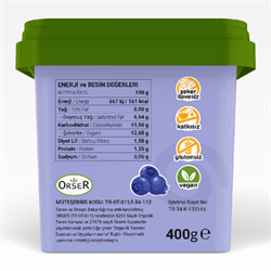 Organik Yaban Mersinli Vegan Dondurma (400 gr) Baldo