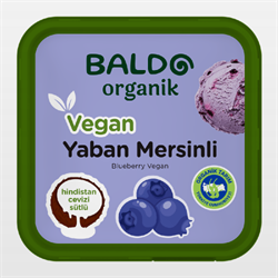 Organik Yaban Mersinli Vegan Dondurma (400 gr) Baldo