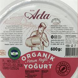 Organik Yarım Yağlı Yoğurt (600 gr) Ada