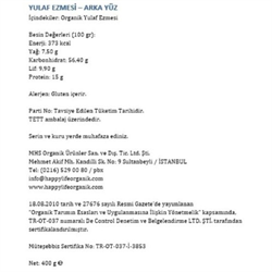 Organik Yulaf Ezmesi (400 gr) Happy Life