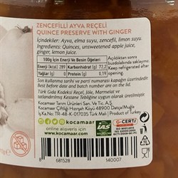 Zencefilli Ayva Reçeli (275 gr) Kocamaar Çiftliği