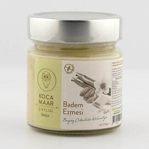 Beyaz Çikolata ve Vanilyalı Badem Ezmesi (220 gr) Kocamaar Çiftliği