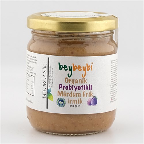 Beybeybi Organik Probiyotik Mürdüm Erik-İrmik Püre (180 gr) Beyorganik