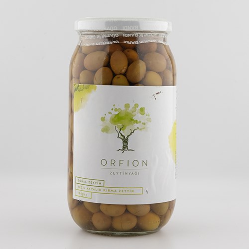 Edremit Tipi Yeşil Kırma Zeytin (1000 ml) Orfion