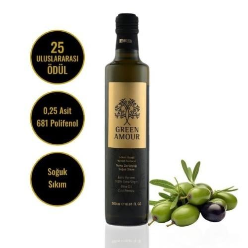 Erken Hasat Naturel Soğuk Sıkım Sızma Zeytinyağı (500 ml) Green Amour