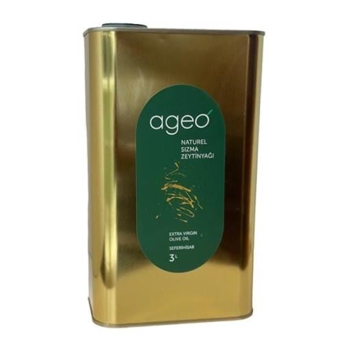 Filtresiz Naturel Sızma Zeytinyağı, Teneke (3 litre) Ageo