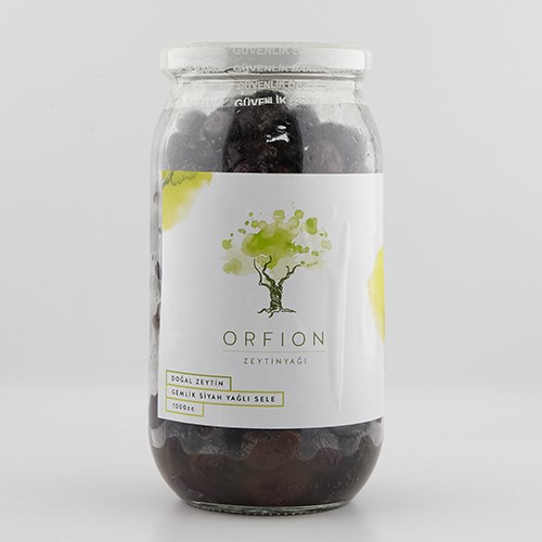 Gemlik Doğal Fermente Siyah Zeytin (1000 cc) Orfion