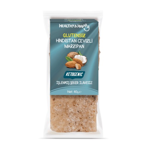 Glutensiz Hindistan Cevizli Badem Ezmesi, Marzipan (40 gr) Healthy & Happy