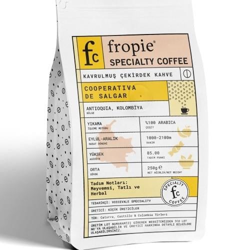 Kavrulmuş Çekirdek Kahve - Kolombiya (250 gr) Fropie