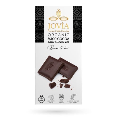 Organik %100 Bitter Sade Çikolata (75 gr) Jovia