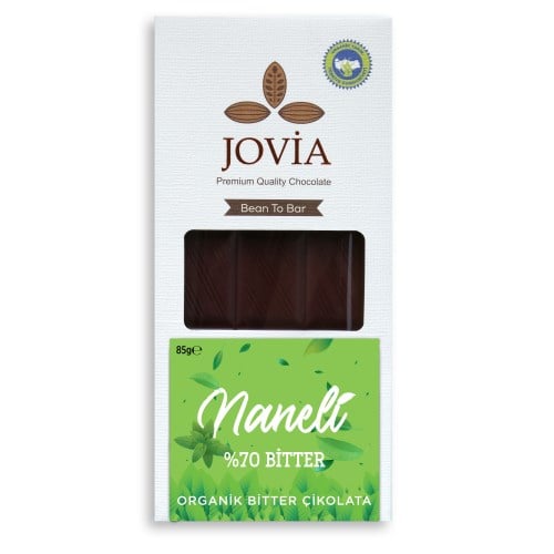 Organik %70 Bitter Naneli Çikolata (85 gr) Jovia