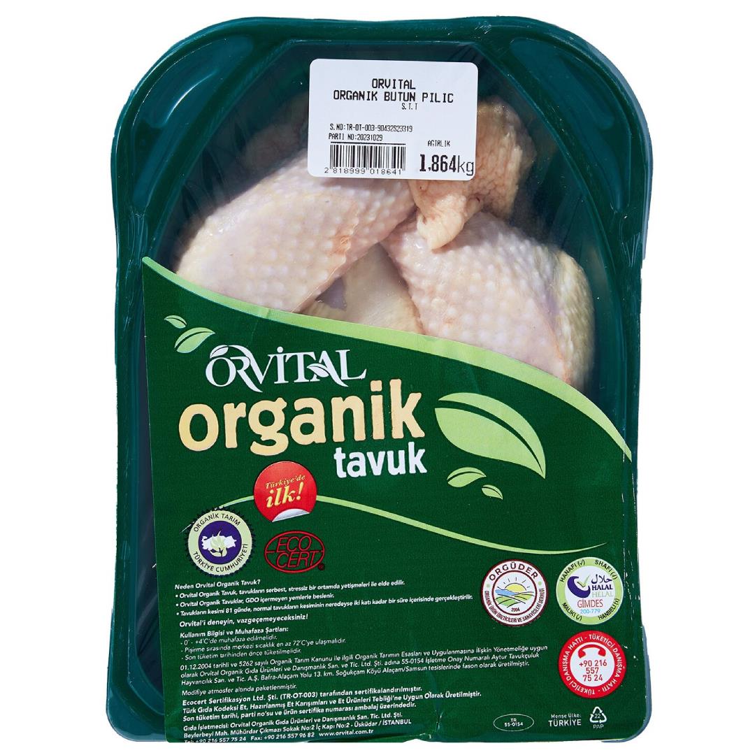 Organik Bütün Piliç, Tavuk (2000 gr) Orvital