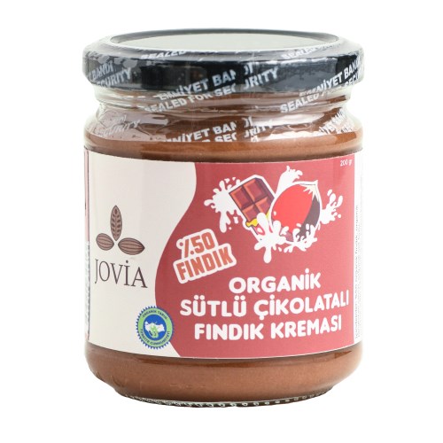 Organik Çikolatalı Sütlü Fındık Kreması (200 gr) Jovia