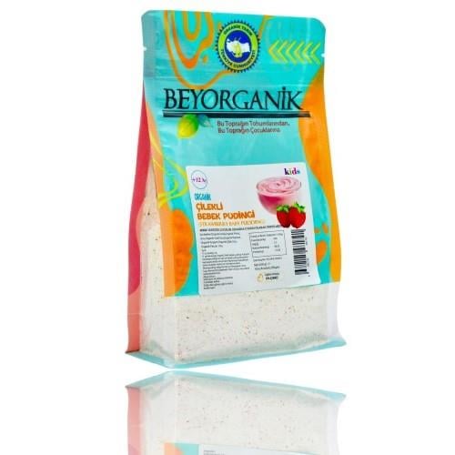 Organik Çilekli Bebek Pudingi (200 gr) Beyorganik