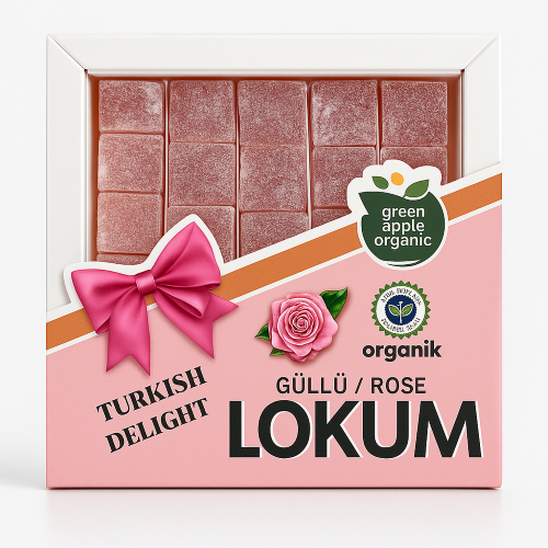 Organik Güllü Lokum (300 gr) Green Apple