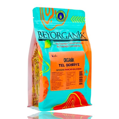 Organik Ispanaklı Pancarlı Tel Şehriye, Kutu (150 gr) Beyorganik