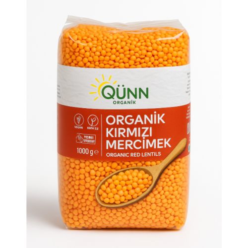 Organik Kırmızı mercimek (1000 GR ) Qünn
