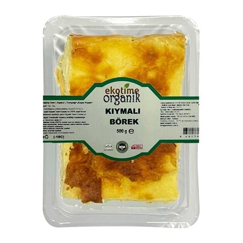 Organik Kıymalı Kaşarlı Su Böreği (500 gr) Ekotime