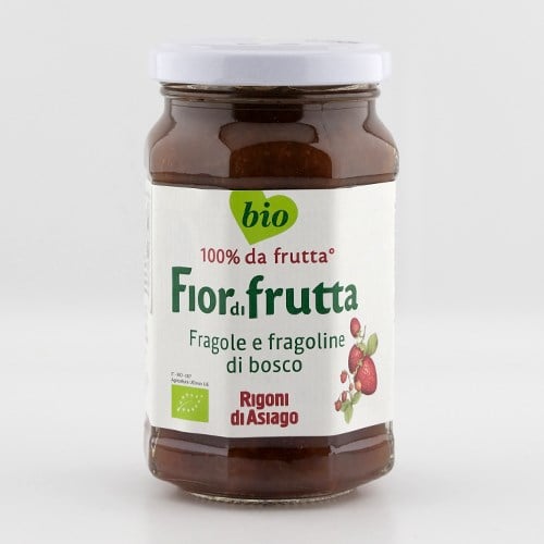 Organik Şeker İlavesiz Sürülebilir Meyve, Çilek & Virjinya Yabani Çileği (250 gr) Rigoni Di Asiago