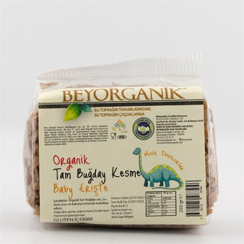 Organik Tam Buğday Kesme Baby Erişte (250 gr) Beyorganik