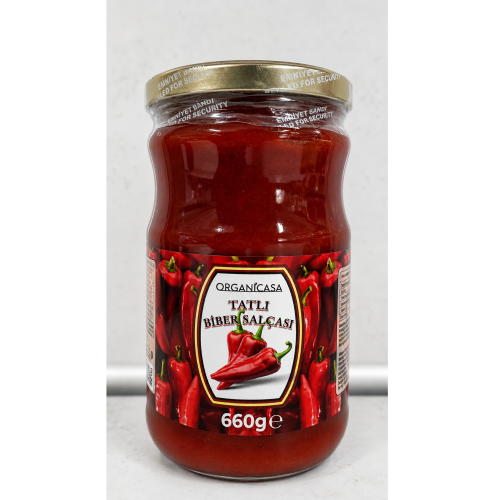 Organik Tatlı Biber Salçası (660 gr) Organicasa
