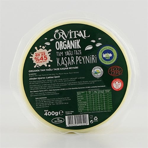Organik Taze Kaşar Peyniri (400 gr) Orvital