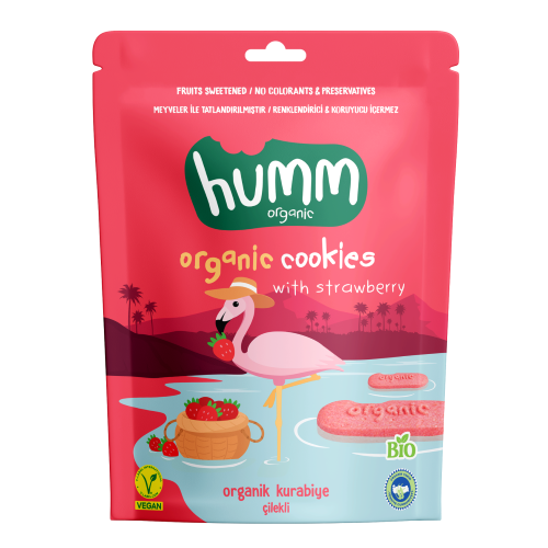 Organik Vegan Çilekli Kurabiye (55 gr) Humm
