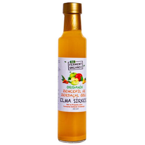 Organik Zerdeçallı Zencefil Özlü Elma Sirkesi (250 ml) Beferment