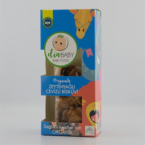 Organik Zeytinyağlı Cevizli Bisküvi (100 gr) Diababy