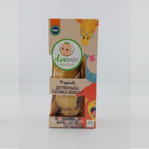 Organik Zeytinyağlı Üzümlü Bisküvi (100 gr) Diababy