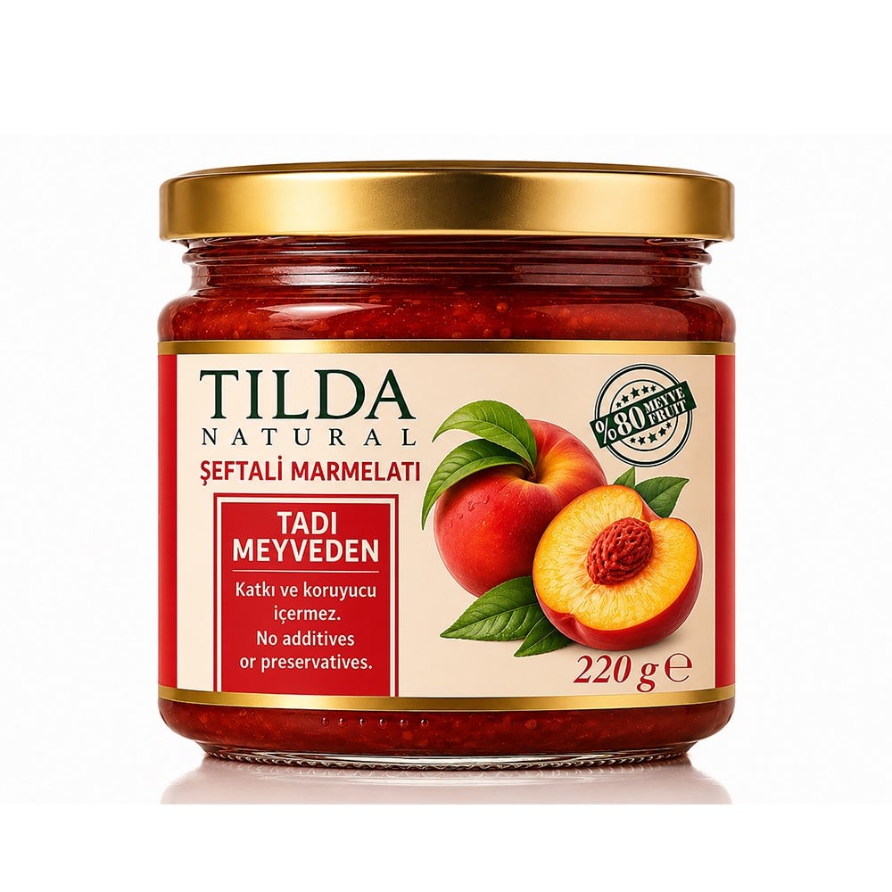 Şeftali Marmelatı %80 Meyve (220 gr) Tilda