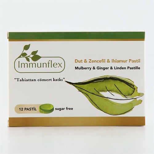 Şekersiz Dut & Zencefil & Ihlamur Pastil (12'li Paket) İmmunflex