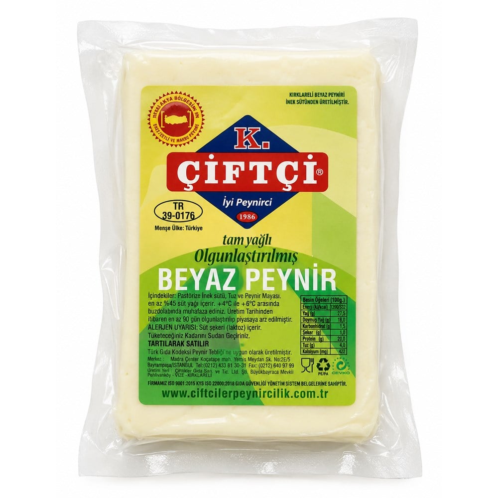 Tam Yağlı İnek Peyniri (650 gr) Çiftçi Trakya