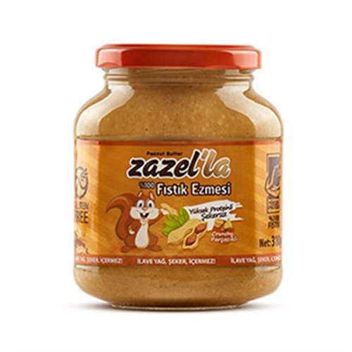 Zazel'la %100 Fıstık Ezmesi,Parçacıklı (310 gr)